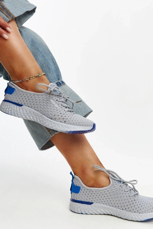 Baskets en tissu gris pour femme...