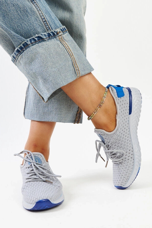 Baskets en tissu gris pour femme...