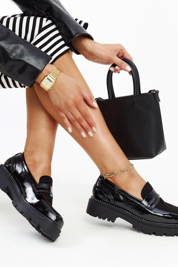Chaussures en cuir verni noir avec semelle intérieure Kirsi 2