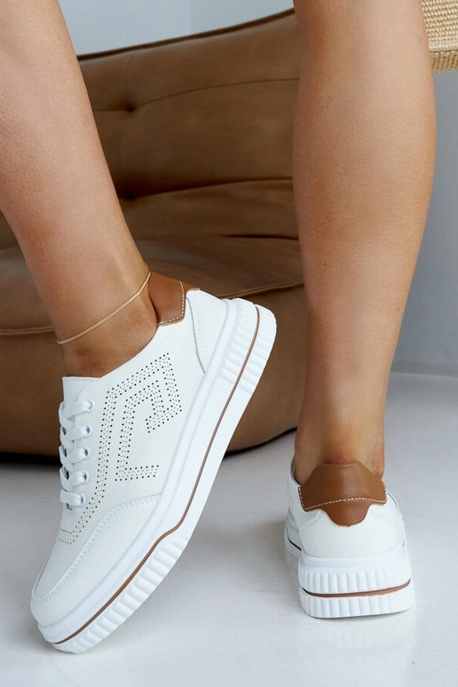 Baskets en cuir beige Rushd