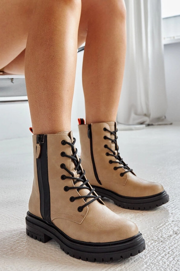 Beige gefütterte Boots Musnah 2