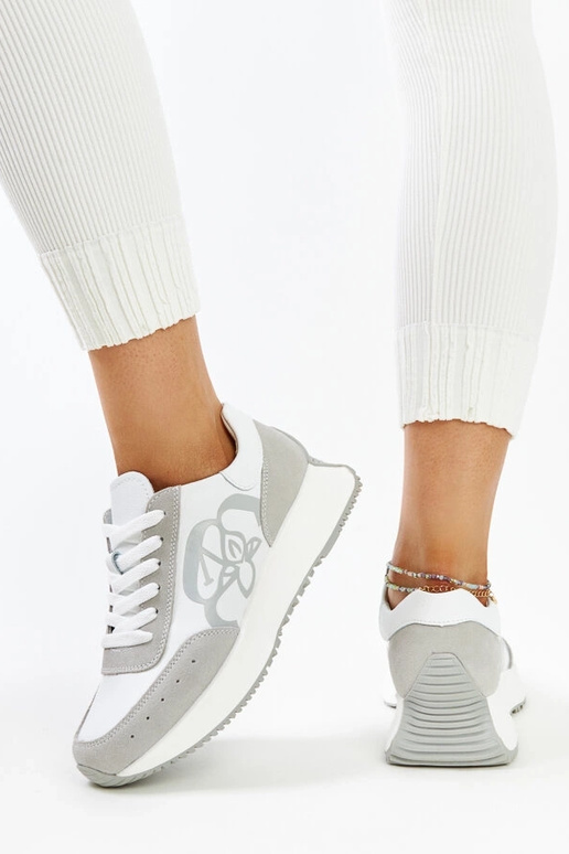 Wit-grijze leren sneakers Salimah