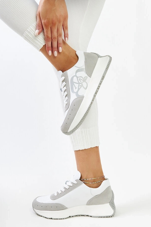Wit-grijze leren sneakers Salimah