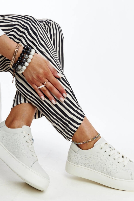 Beige leren sneakers Sireen Beige leren sneakers Sireen