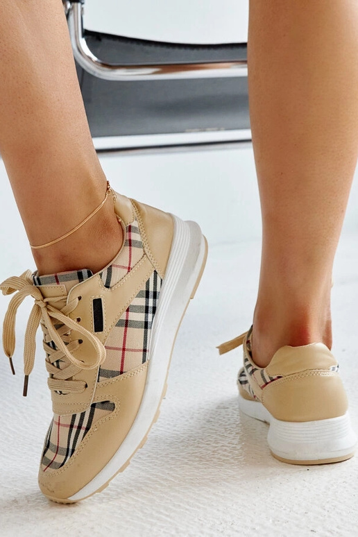 Beige karierte Sneaker Afifah