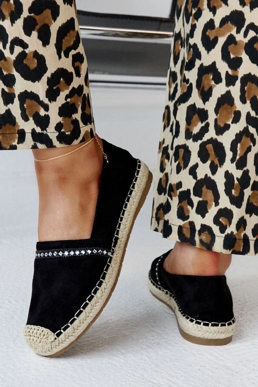Espadrilles noires avec zircons Abia