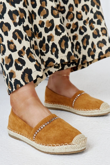 Brune espadriller med zirkoner Abia