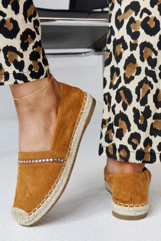 Brune espadriller med zirkoner Abia