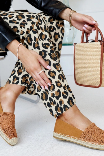 Braune Espadrilles mit Kalba-Stickerei