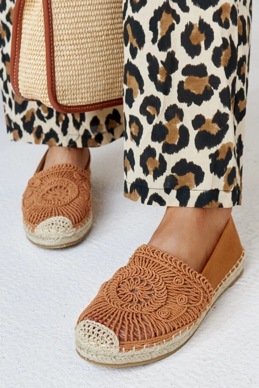 Brune Kalba Broderi Espadriller