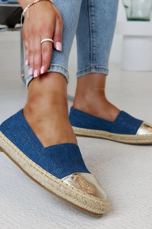Espadrilles pailletées bleues et...