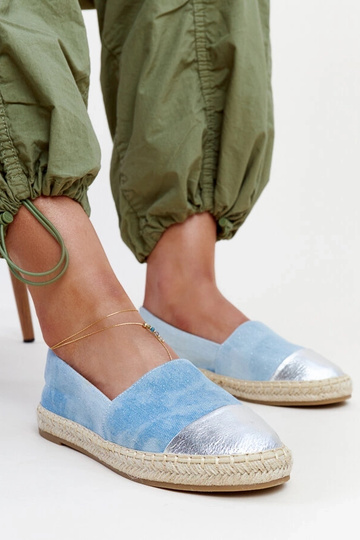 Espadrilles „Surana“ in Blau und Silber mit Glitzer