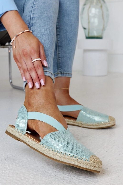 Tharns hellgrüne Slingback-Espadrilles