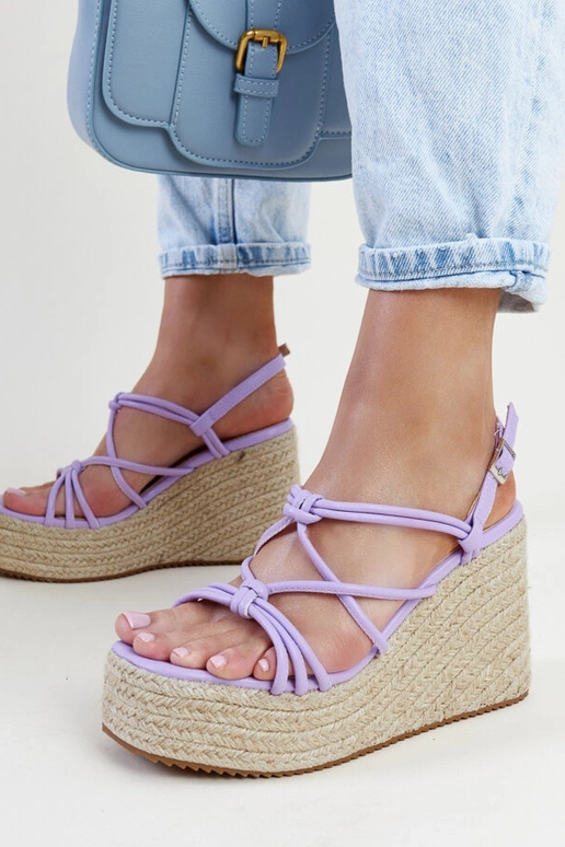 Sandales à talon compensé violet Mara Sandales à talon compensé violet Mara