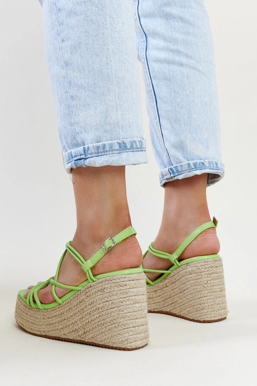 Sandales compensées Mara vertes