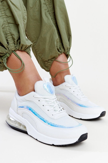 Witte sneakers met hologram...