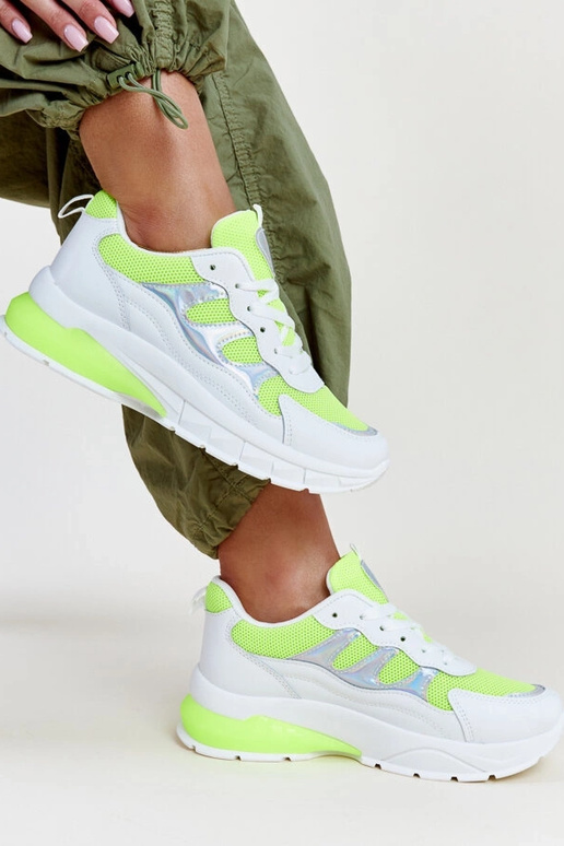 Matea hvid og gul chunky sål sneakers