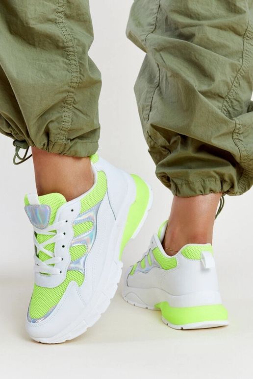 Matea – Weiße und gelbe Sneakers mit...