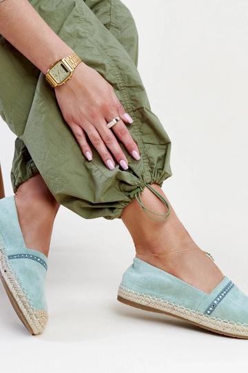 Espadrilles vertes avec zircons Abia 2