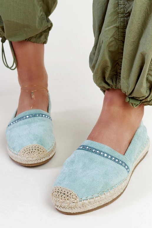 Espadrilles vertes avec zircons Abia