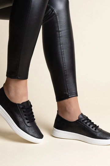 Sorte øko læder sneakers...