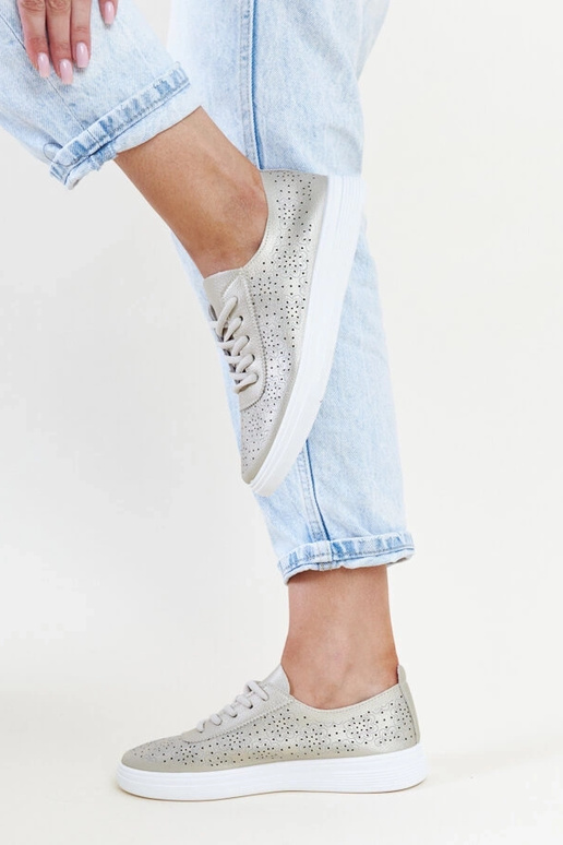 Baskets dorées en cuir écologique... Baskets dorées en cuir écologique...