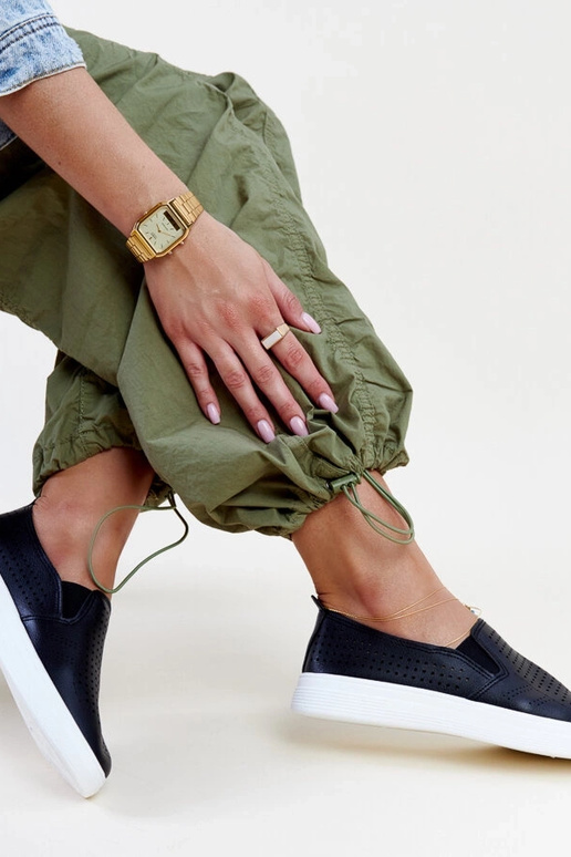 Baskets slip-on noires ajourées de...