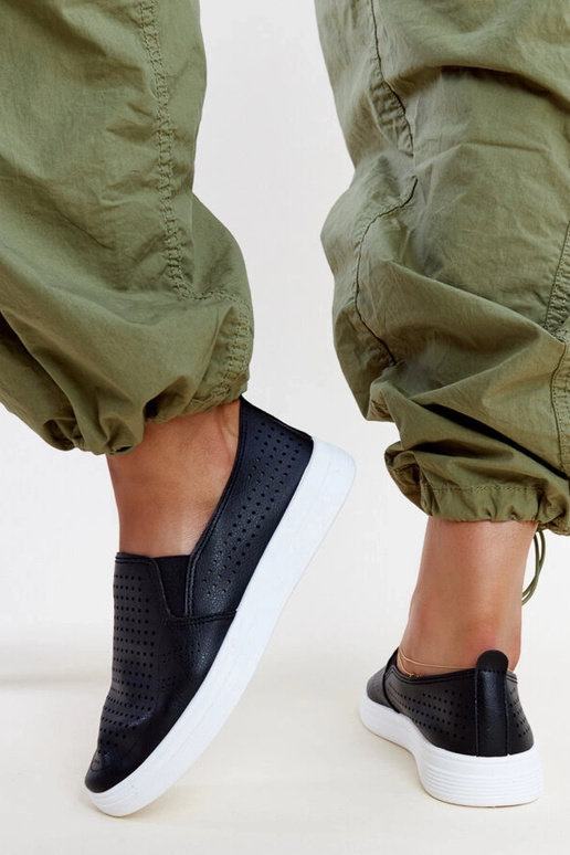 Baskets slip-on noires ajourées de...