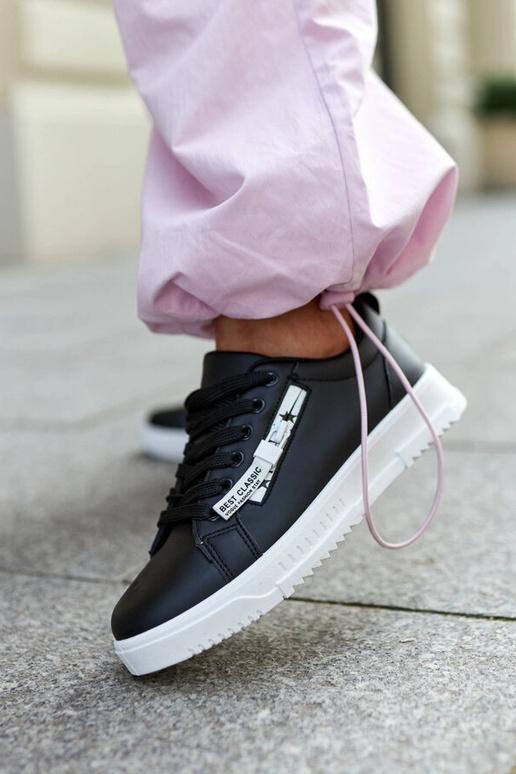 Baskets noires en cuir écologique Brecht