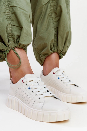 Beige leren sneakers Zvonka