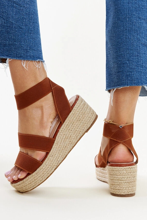 Brune Minna Wedge Sandaler