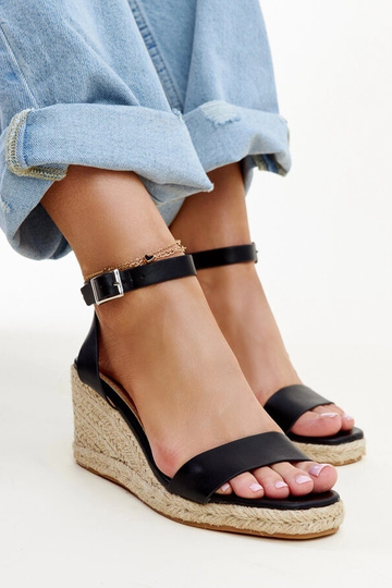 Schwarze Koura-Keilsandalen 2