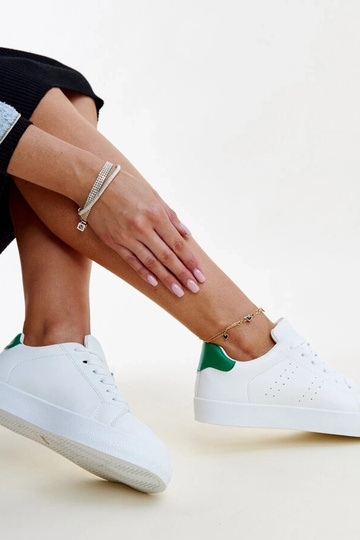 Weiße und grüne Sneaker „Akila“ 2