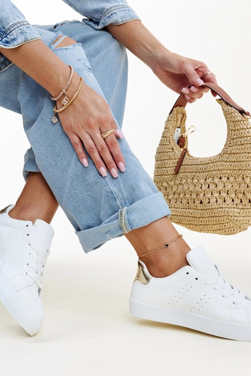 Weiße und goldene Sneaker „Akila“