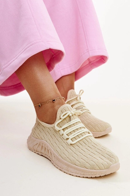 Beige Stoff-Sneakers Milena