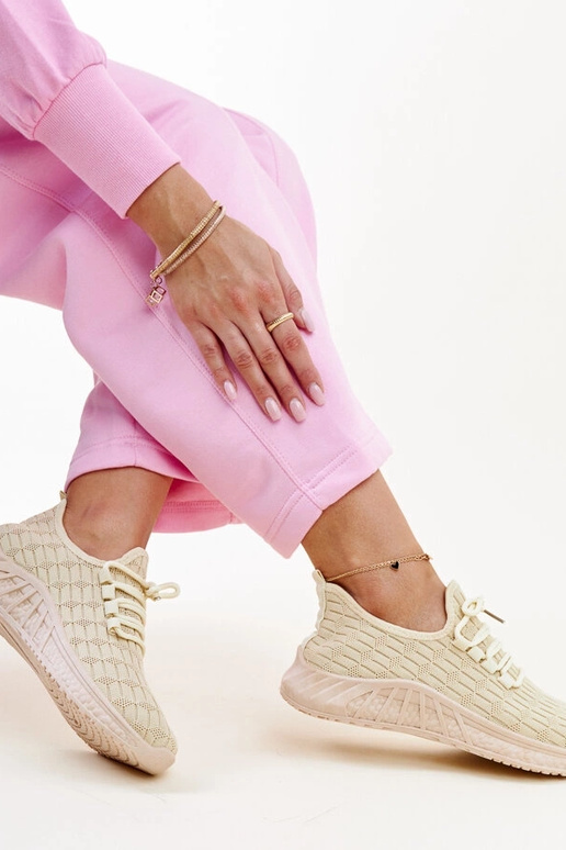 Baskets en tissu beige Milena