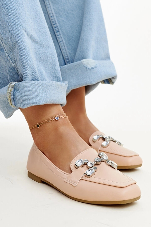 Mocassins beiges avec boucle en...