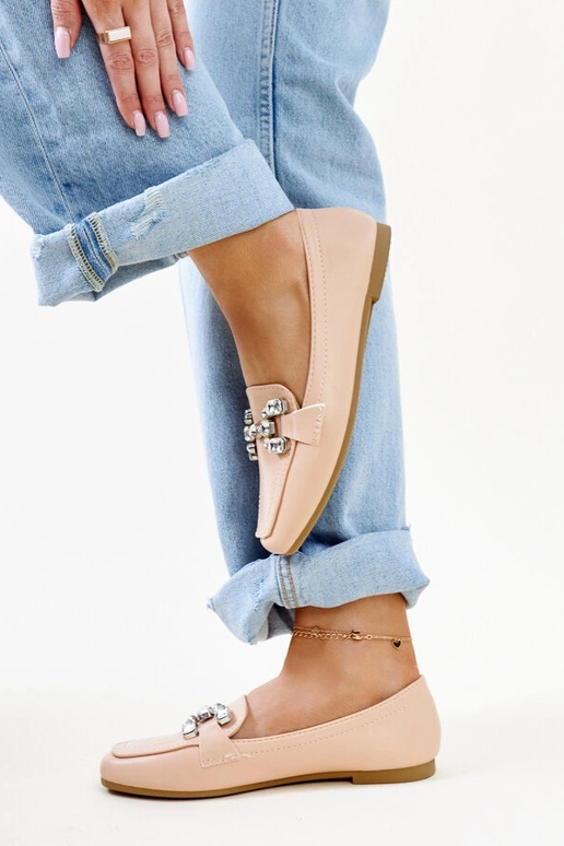 Mocassins beiges avec boucle en...