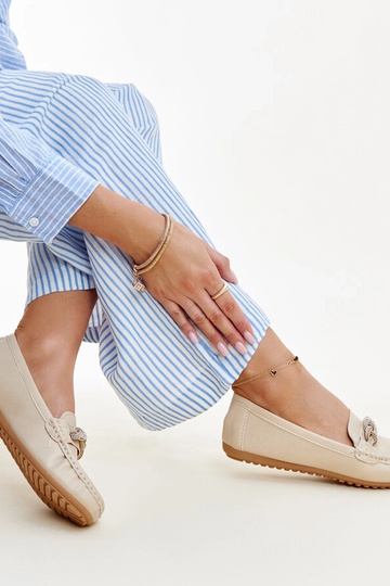 Beige mokkasiner dekoreret... 2