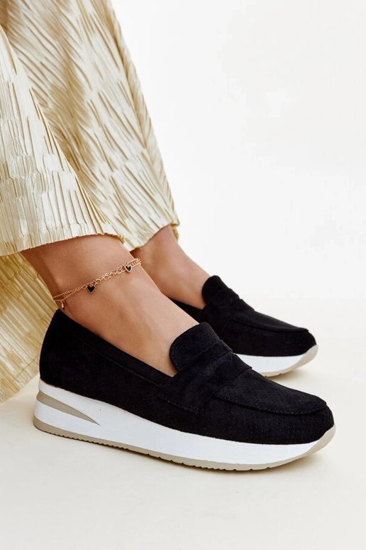 Schwarze perforierte Muna-Schuhe Schwarze perforierte Muna-Schuhe