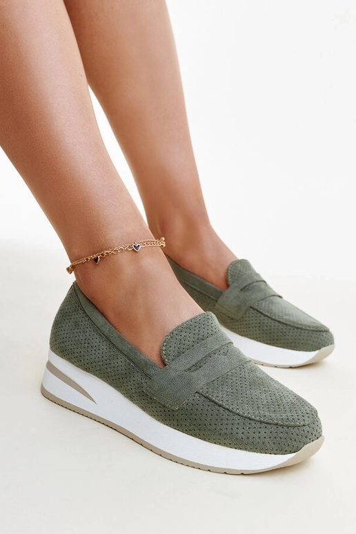 Grüne perforierte Muna-Schuhe Grüne perforierte Muna-Schuhe