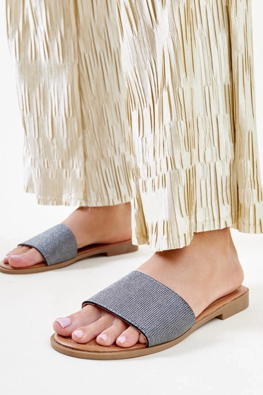 Sorte skinnende Anilsa flip-flops