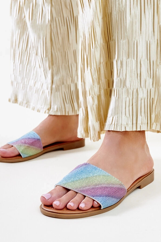 Anilsa flerfarvede skinnende flip-flops