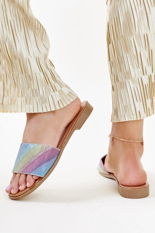 Anilsa flerfarvede skinnende flip-flops