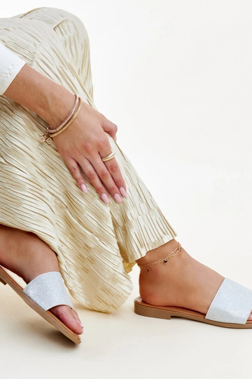 Sølvblanke Anilsa flip-flops 2