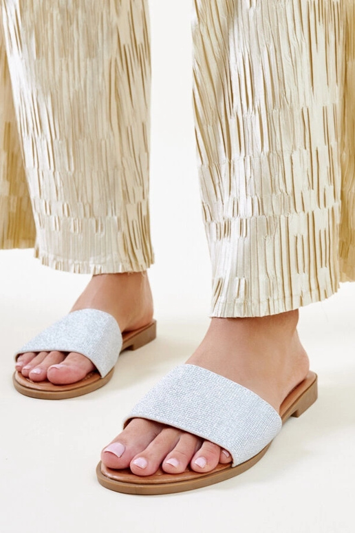 Sølvblanke Anilsa flip-flops