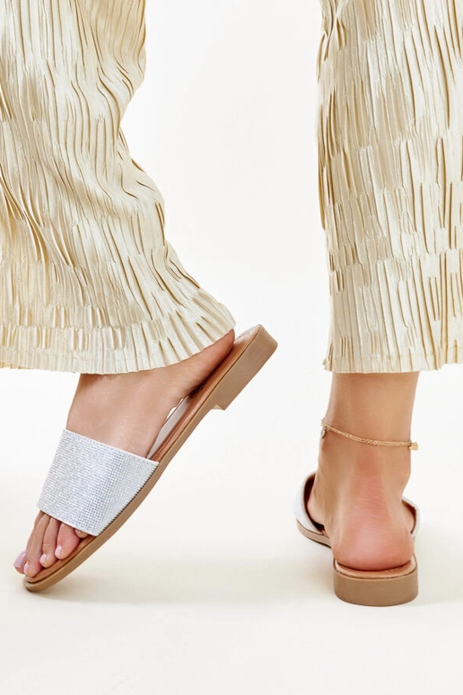 Sølvblanke Anilsa flip-flops