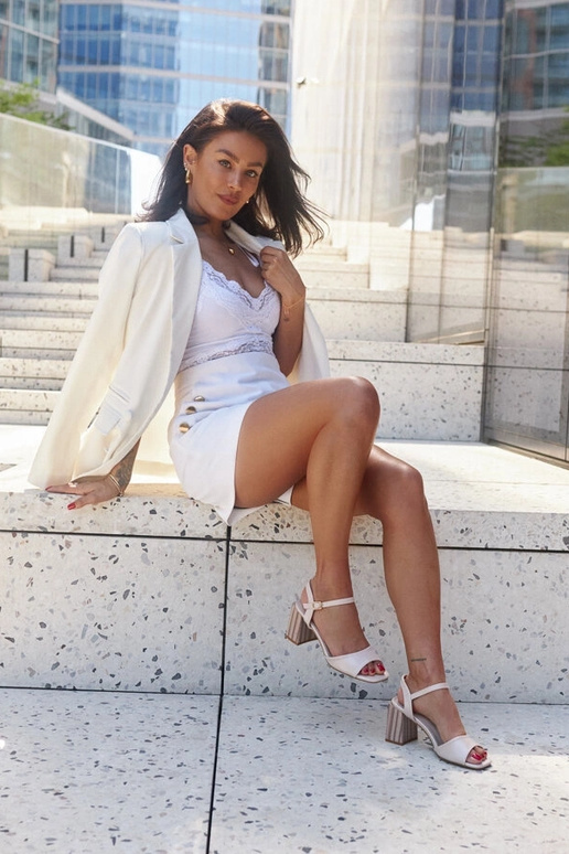 Abadia sandaler med læderhæl