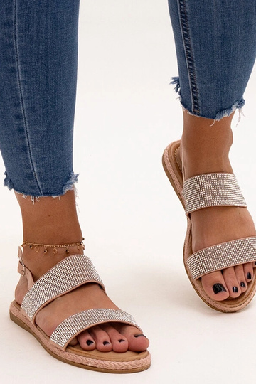 Pink sandaler dekoreret med Carvalia zirkoner