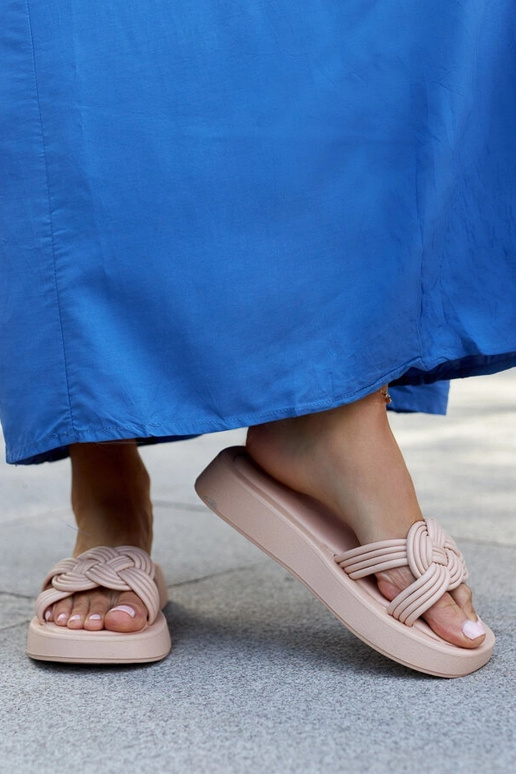 Beige gummiflip-flops Ferrei